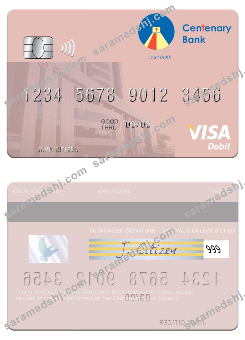 Uganda Centenary Bank visa debit card